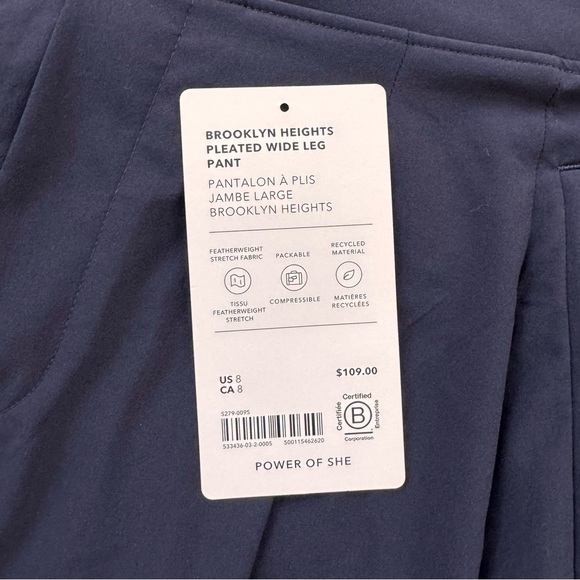 Athleta Brooklyn Wide-Leg Navy Pants - Picture 3 of 8